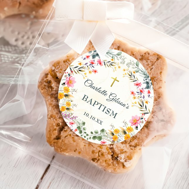 Adesivo Batismo Colorido de Flor Selvagem (Criador carregado)