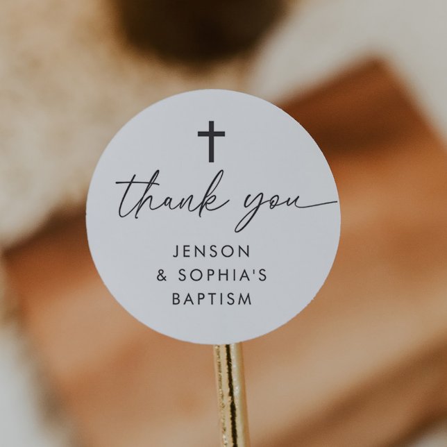 Adesivo Batismo conjunto (Zazzle Joint Baptism Classic Round Sticker)