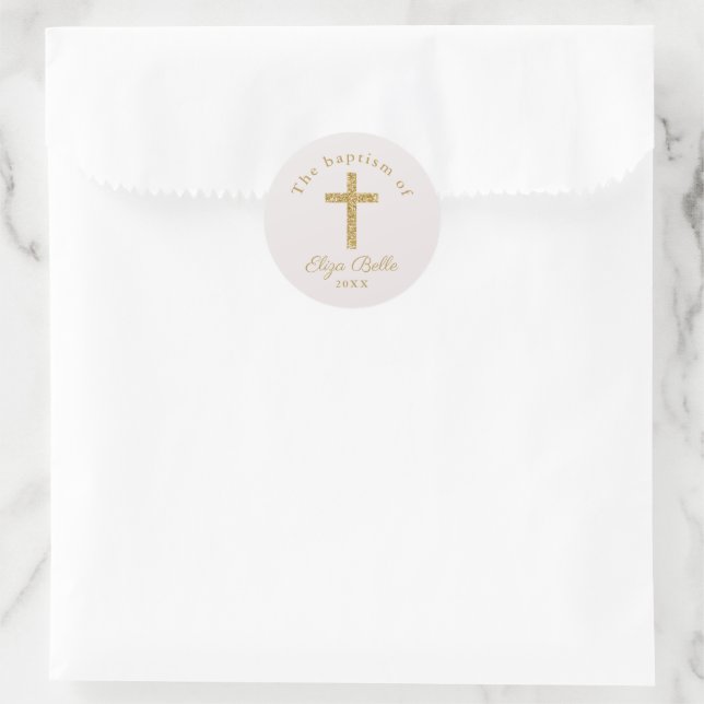 Adesivo Batismo Cruz de Ouro Clássico (Bolsa)