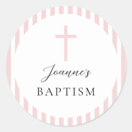 Adesivo Batismo de Garota Branca Rosa