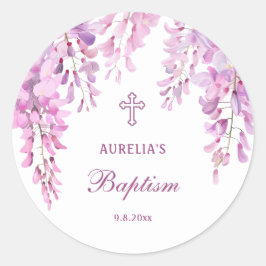 Adesivo Batismo de glicínias rosa