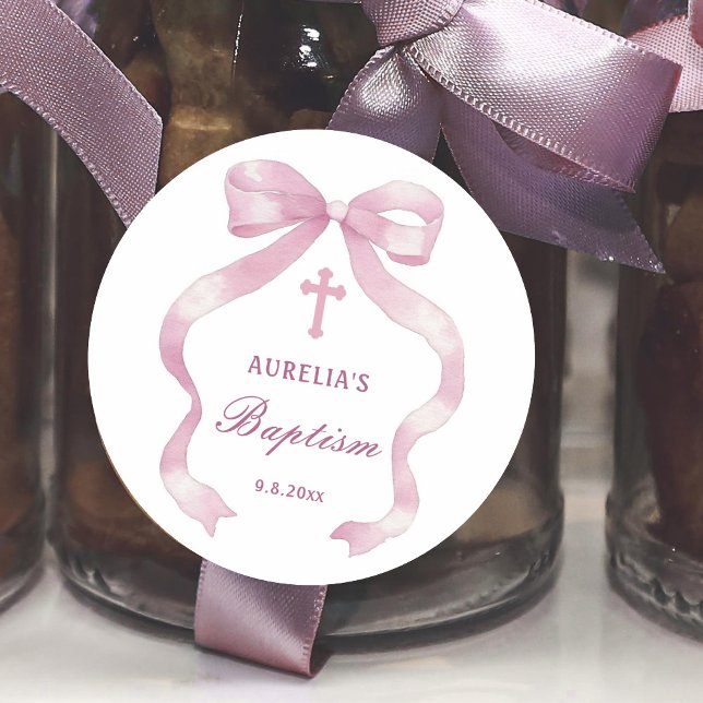 Adesivo Batismo do Arco Rosa Elegante (Criador carregado)
