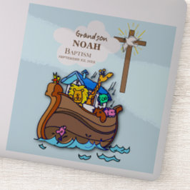 Adesivo Batismo do Neto Arca de Noé Personalizado