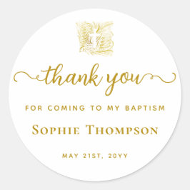 Adesivo Batismo Dourado Cruz Branca de Dove Elegante Obrig