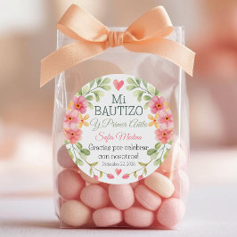 Adesivo Batismo e Primeiro Aniversário Flores de Pia-Cobra