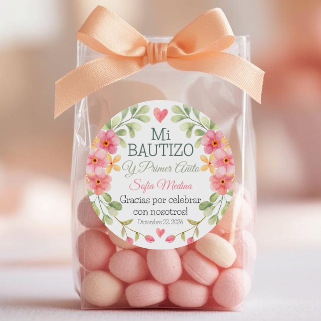 Adesivo Batismo e Primeiro Aniversário Flores de Pia-Cobra (Criador carregado)