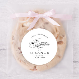 Adesivo Batismo Elegante Da Caligrafia Obrigado