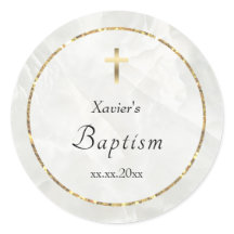 Batismo elegante de pedra-de-mármore branca