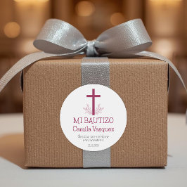 Adesivo Batismo em espanhol Simple Bautizo Cross and Leave