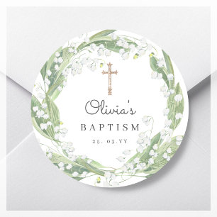 Adesivo Batismo Floral Branco Verde