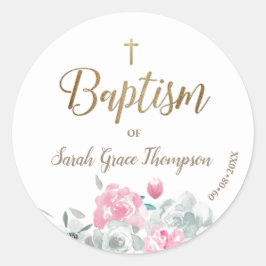 Adesivo Batismo floral personalizado
