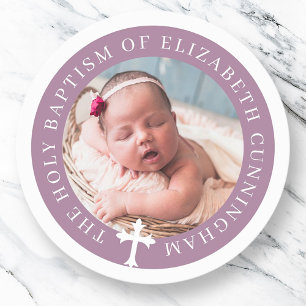 Adesivo Batismo Fotografia e cruz personalizadas