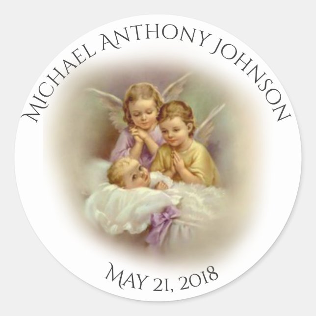 Adesivo Batismo Menino ou Rapariga rezando (Frente)