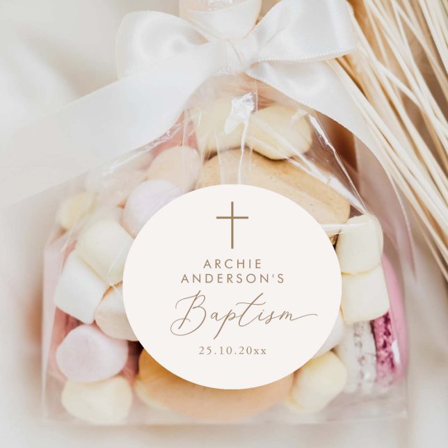 Adesivo Batismo Minimalista Moderno (Criador carregado)