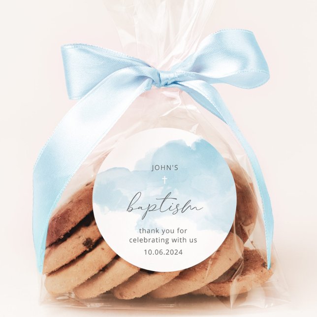 Adesivo Batismo mínimo do céu azul (Criador carregado)