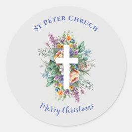 Adesivo Batismo Simples Nome personalizado Feliz Natal