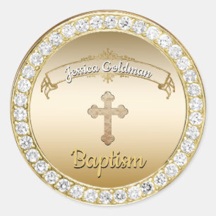 Adesivo Batismo transversal Dourado do baptismo dos
