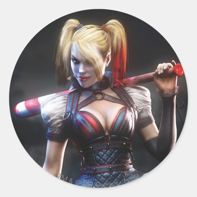 Adesivo Batman Arkham Knight | Harley Quinn com Bat (Frente)