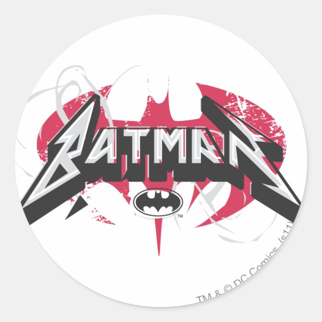 Adesivo Batman | Logotipo vermelho e preto (Frente)