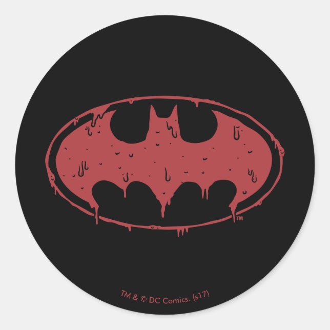 Adesivo Batman | Logotipo vermelho Oozing (Frente)