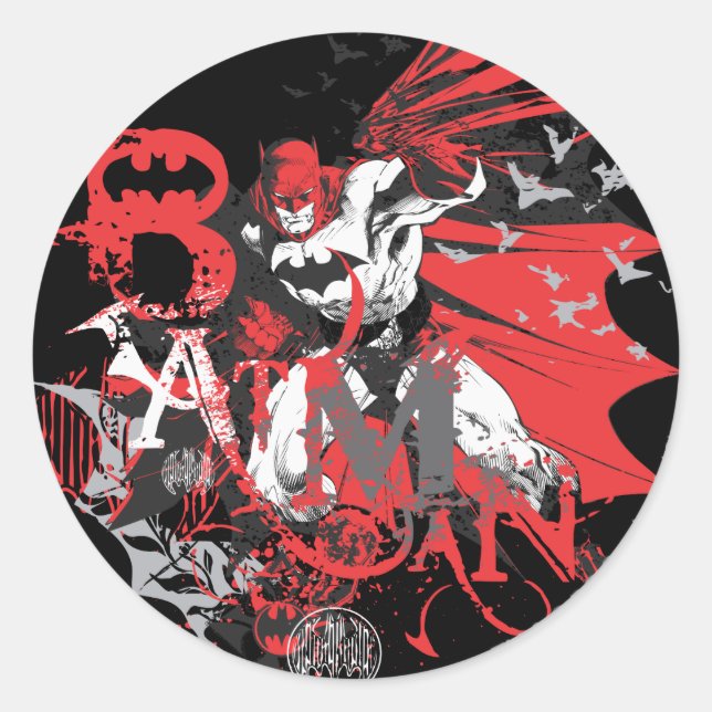 Adesivo Batman Red and Black Collage (Frente)
