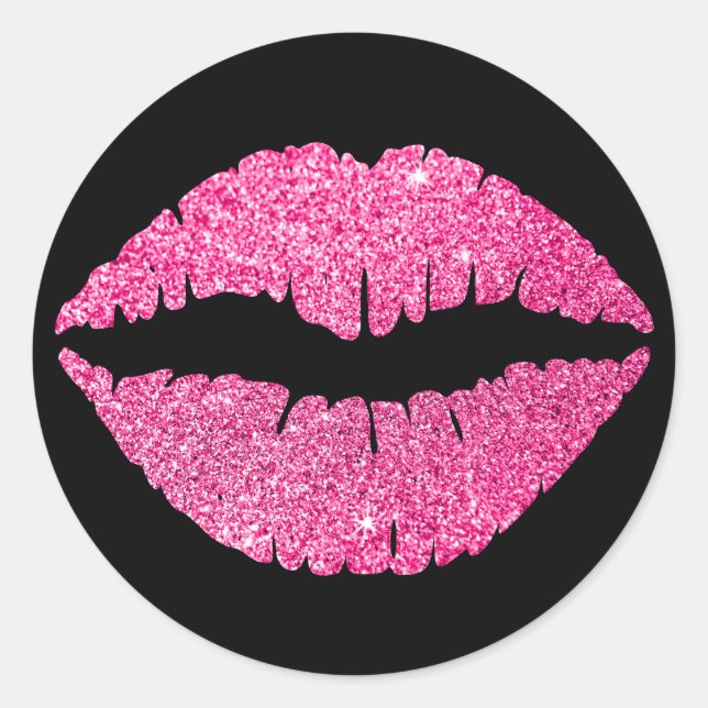Adesivo Batom Brilhante Preto e Rosa (Frente)