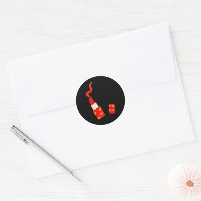 Adesivo Batom Coração Vermelho Design Pop Art (Envelope)