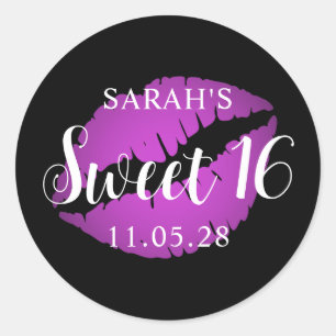 Adesivo Batom Ombre Preto e Roxo Sweet 16
