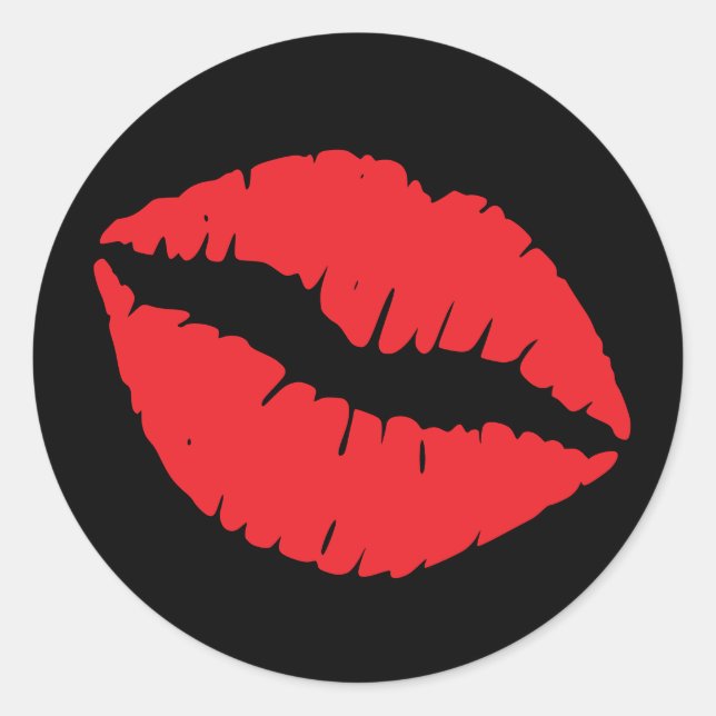 Adesivo Batom Preto e Vermelho Estampado (Frente)