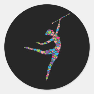 Adesivo Baton Twirling Girl - Silhout Dancing Twirler M