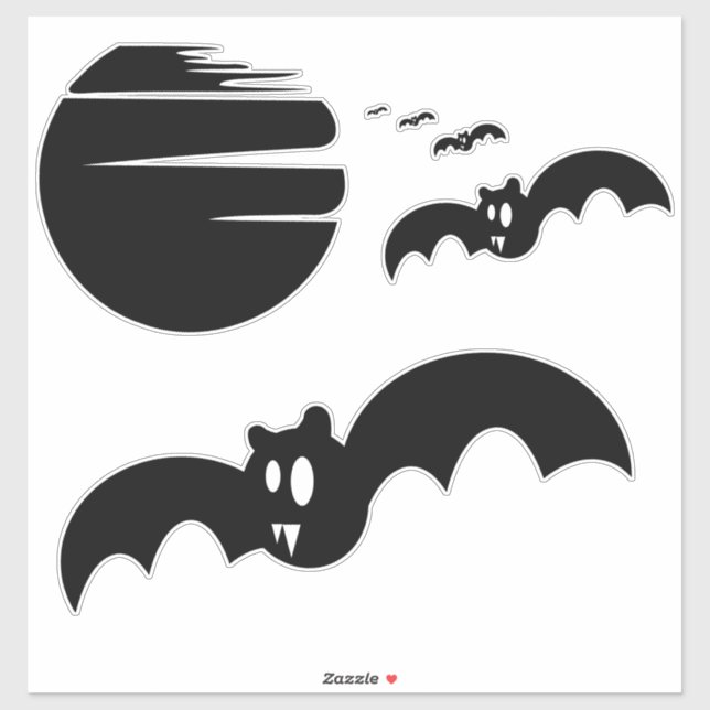 Adesivo Bats and Moon Halloween (Folha)
