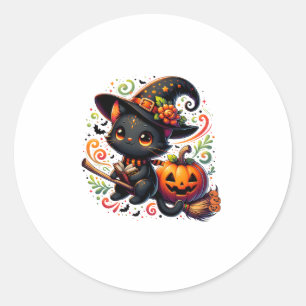 Adesivo Bats Black Cat Witch Hat Wand Pumpkin Cute Hallowe