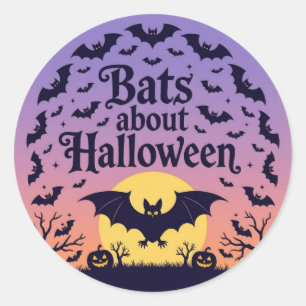 Adesivo Bats Sobre O Halloween