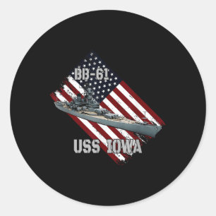 Adesivo Battleship Uss Iowa &amp; Combat Warship Bb-61 Vet
