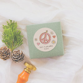 Adesivo Bauble Retro Groovay Feriado de Natal Peace & Love