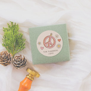 Adesivo Bauble Retro Groovay Feriado de Natal Peace & Love