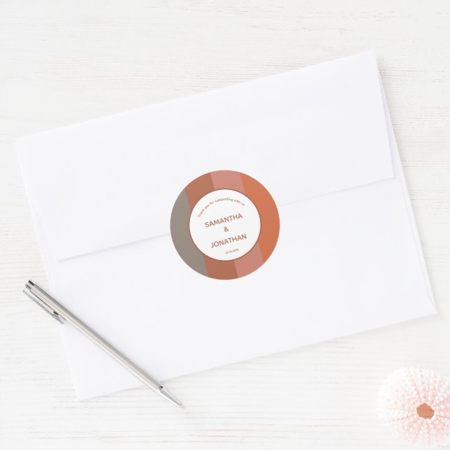 Adesivo Bauhaus Striped Custom Wedding Obrigado (Envelope)
