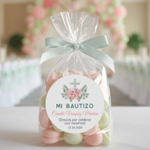 Bautizo Cute Pink Roses e Deixa Batismo Espanhol