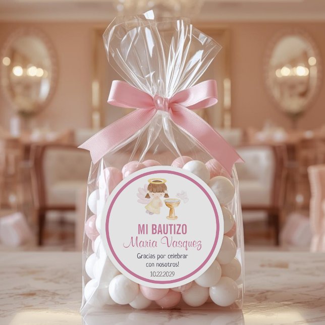 Adesivo Bautizo em favores do batismo cubano em espanhol (Criador carregado)