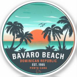 Adesivo Bavaro Beach Dominicana Retro Sunset Souvenir 60 a