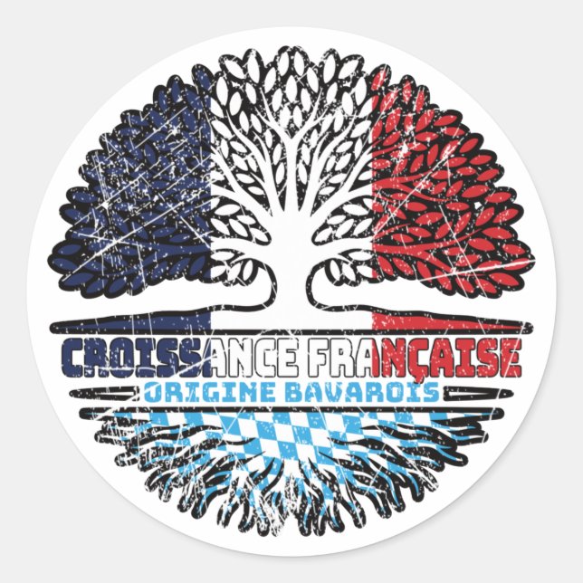Adesivo Baviera Bavarian França Tree Roots Flag (Frente)