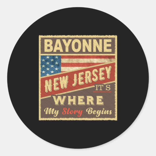 Adesivo Bayonne Nj Its Where My Story Begins  (Frente)