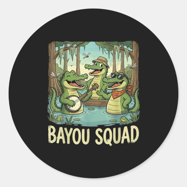 Adesivo Bayou Squad Louisiana Alligator Retro Wildlife Tra (Frente)