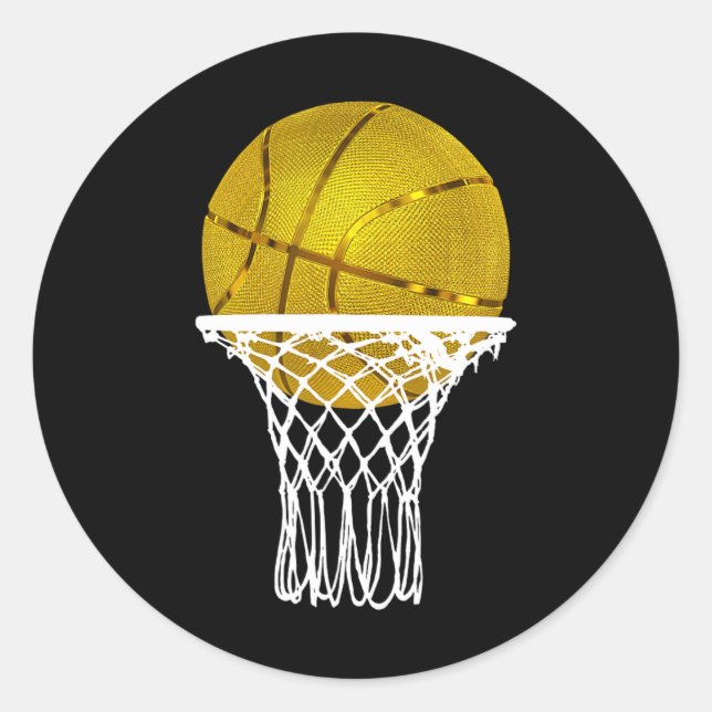 Adesivo Bball Troféu Dourado de basquetebol Homens Present (Frente)