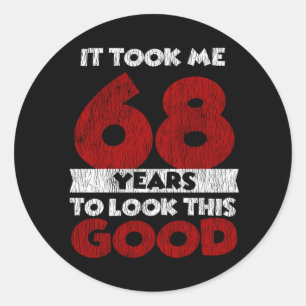 Adesivo Bday de 68 anos me fez parecer bom aniversário de
