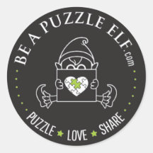 Be A Puzzle Elf – PUZZLE. LOVE. SHARE Sticker