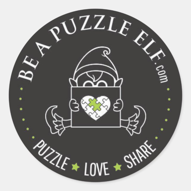 Adesivo Be A Puzzle Elf – PUZZLE. LOVE. SHARE Sticker (Frente)