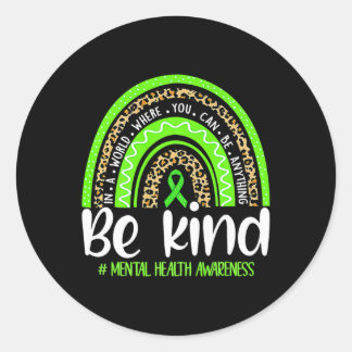 Adesivo Be Kind Mental Health Awareness Leopard Rainbow Me