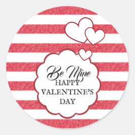 Adesivo Be Mine Happy Valentine's Day Heart Chalk Stripes