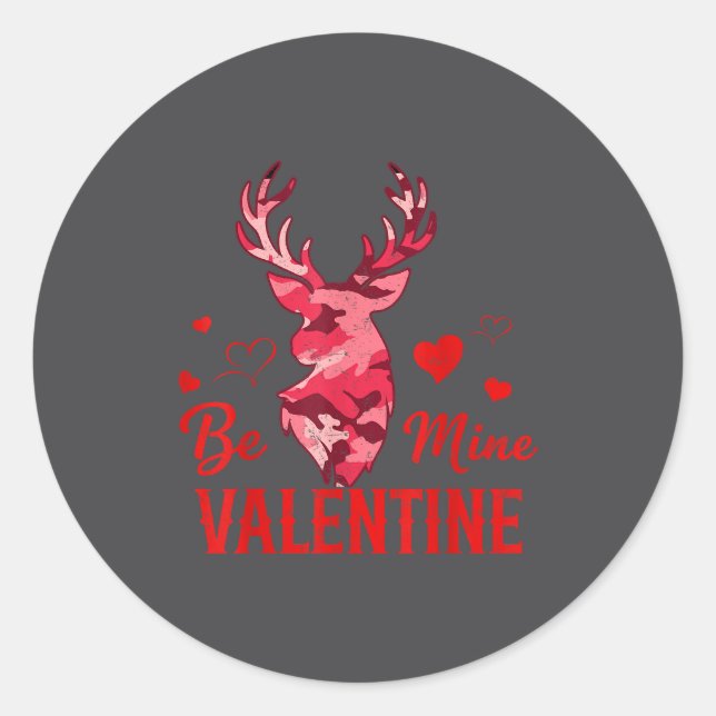 Adesivo Be Mine Valentine Nk Camo Buck Deer Hunting Valent (Frente)